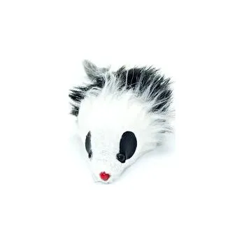 Hračka pro kočku Flamingo hračka pro kočku myš 11,5 cm chrastící bílo černá