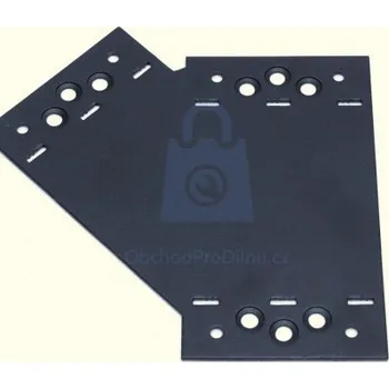 Tesařské kování Spojka plochá trojramenná SDLPF, 45° LEVÁ, černá 155 x 176 x 85 x 2,5, balení 6 ks