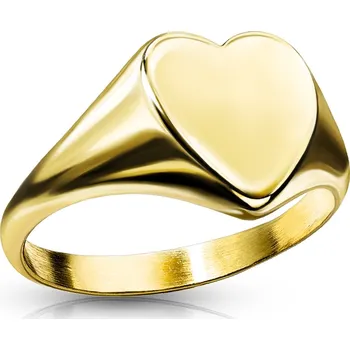 Prsten Spikes USA Zlacený ocelový prsten srdce s možností rytiny - velikost 60 - OPR1862-60