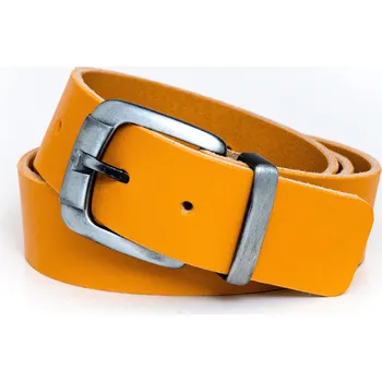 Opasek Kožený opasek žlutý Rozměry opasku: Obvod pasu: 125 cm (Celková délka: 140cm)