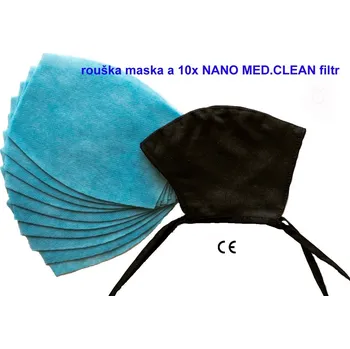 rouška Nano Medical NANO MED.CLEAN rouška maska + 10x NANO MED.CLEAN filtr L/XL