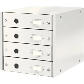 Zásuvkový kontejner Zásuvkový box WOW - bílá / 4 zásuvky / karton