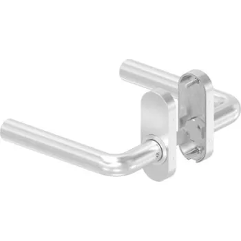 brána Feldmann 605-VA-F-R - nerezová klika s oválnou rozetou, s pevnou pravou stranou, pro křídlové branky a dveře