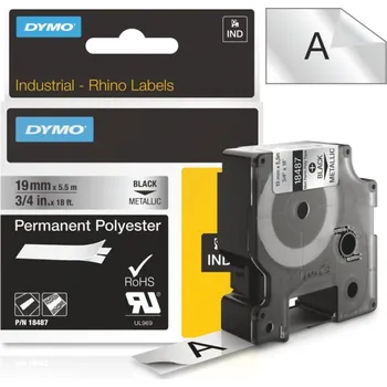 Pásek do tiskárny Páska Dymo Rhino PES, 19mm (18487) metal., černý tisk, 5,5m