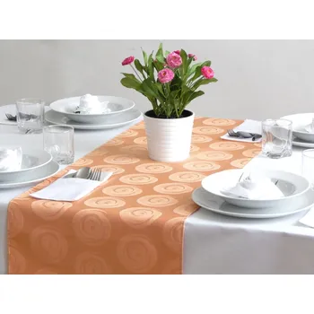 ubrus HEDVA ČESKÝ BROKÁT Ubrus Odaska běhoun 40x140 růže oranžová