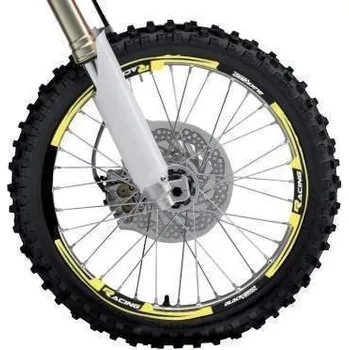 Samolepicí dekorace na vozidlo BLACKBIRD sada ochranných nálepek na ráfky barva žlutá fluo (RACING)