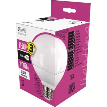 Žárovka EMOS LED žárovka Classic Globe 11,5W E27 neutrální bílá ZQ2151