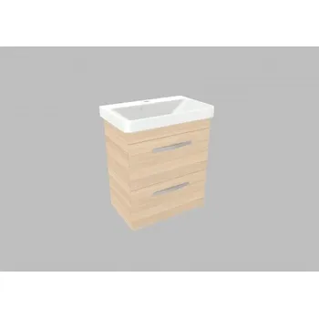 Koupelnový nábytek Krajcar LX-Luxury Koupelnová skříňka s úzkým keramickým umyvadlem 70x37x65 cm, LXT70 Barva: Borovice bělená