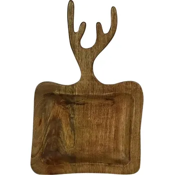 Mísa z mangového dřeva s parožím - 25*2*40cm