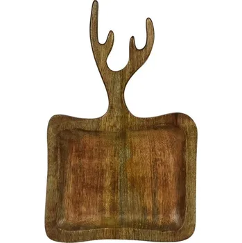 Mísa z mangového dřeva s parožím - 22*2*35cm