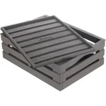 Bama Plastová dekorativní bedýnka TINA s víkem - barva hnědá