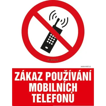 Značení Zákaz používání mobilních telefonů - samolepka 140 x 200 mm