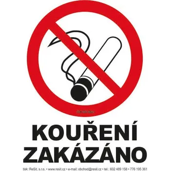 Značení Kouření zakázáno - samolepka 200 x 280 mm