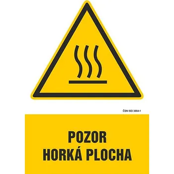 Značení Pozor, horká plocha - tabulka 140 x 200 mm