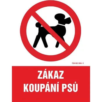 Značení Zákaz koupání psů - samolepka 140 x 200 mm