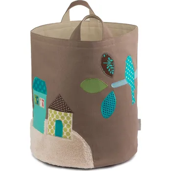 Koš na prádlo LÁTKOVÝ KOŠ NA HRAČKY - midi s výšivkou (výška 40cm)