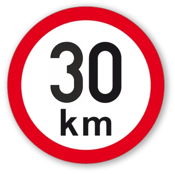 Značení Maximální rychlost 30 km - kruhová samolepka Ø 200 mm