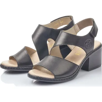 Dámské sandále Dámské kožené sandále V0570 RIEKER černé Barva: schwarz, Velikost: 39