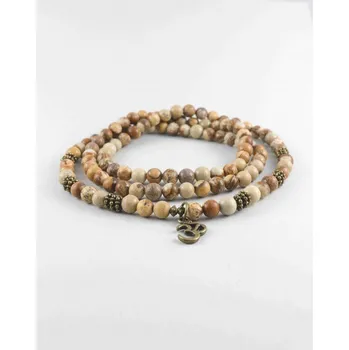 Náhrdelník Obrázkový jaspis se symbolem Óm