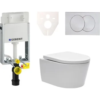 Klozet Cenově zvýhodněný závěsný WC set Geberit k zazdění + WC SAT Brevis SIKOGE1W7