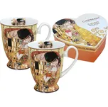 Carmani® Carmani - Porcelánové hrnky na stopce G. Klimt v dárkové krabičce ve tvaru srdce - 2*350 ml