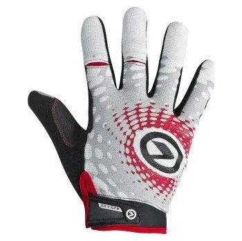 Cyklistické rukavice Kellys Rukavice Impact long white/grey-red Červená S