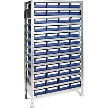 Dílenský regál Regál s 48 zásuvnými boxy, 200 x 100 x 30 cm