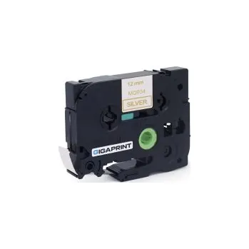 Pásek do tiskárny Gigaprint za páska BROTHER TZe-MQ934 12mm zlatý tisk/stříbrný podklad - kompatibilní