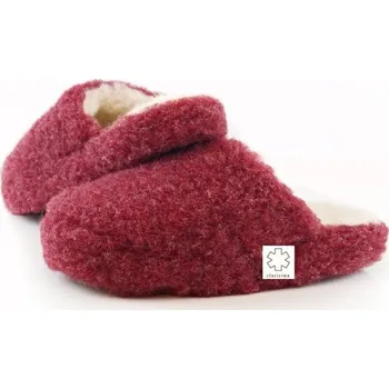 Dívčí obuv Dětské pantofle z ovčí vlny vínové, Barevné varianty Vínová, Velikosti 29-30 200-100-00289