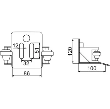Dojezdová kapsa pro samonosnou bránu s C profilem 80x80x5 mm
