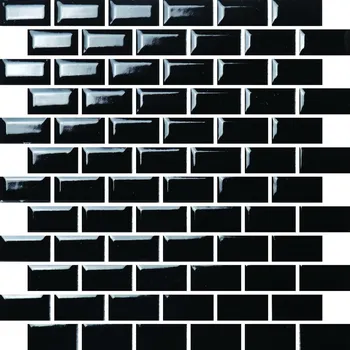 Obklad Keramická mozaika Premium Mosaic černá 30x30 cm lesk MOS2348BK