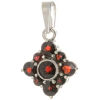 Přívěsek Stříbrný přívěšek s českými granáty STRZ0674F