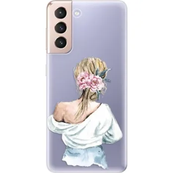 Pouzdro na mobilní telefon Odolné silikonové pouzdro iSaprio - Girl with flowers - Samsung Galaxy S21