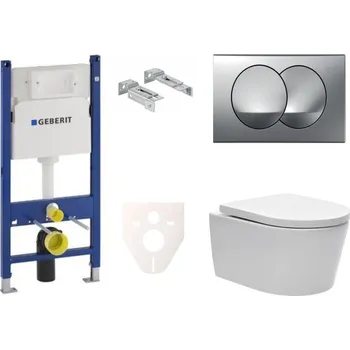 Klozet Cenově zvýhodněný závěsný WC set Geberit do lehkých stěn / předstěnová montáž+ WC SAT Brevis SIKOGES7W72S