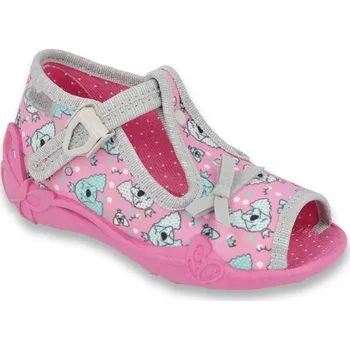 Dívčí bačkory Bačkůrky papučky Befado 213P120 růžové s pejsky velikost: 23