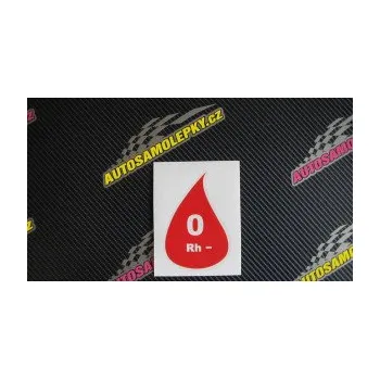 Polep vozidla SAMOLEPKA Krevní skupina 0 Rh- kapka (10 - červená) NA AUTO, NÁLEPKA, FÓLIE, POLEP, TUNING, VLASTNÍ TEXT, TISK, AUTOSAMOLEPKY.cz, POLEPY, OBRÁZEK, LOGO, SAMOLEPKY