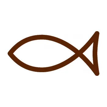 samolepka Jesus rybička 006 křesťanský symbol (15 - hnědá) SAMOLEPKA NA AUTO, NÁLEPKA, FÓLIE, POLEP, TUNING, VLASTNÍ TEXT, TISK, AUTOSAMOLEPKY.cz, POLEPY, OBRÁZEK, LOGO, 3D STICKERS