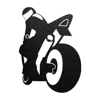 Samolepicí dekorace na vozidlo Motorka 052 levá (63 - škrábaný kov černý) SAMOLEPKA NA AUTO, NÁLEPKA, FÓLIE, POLEP, TUNING, VLASTNÍ TEXT, TISK, AUTOSAMOLEPKY.cz, POLEPY, OBRÁZEK, LOGO, 3D STICKERS