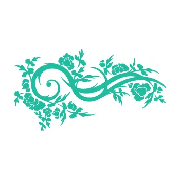 Samolepící dekorace Květina dekor 013 pravá (25 - tyrkysová) SAMOLEPKA NA AUTO, NÁLEPKA, FÓLIE, POLEP, TUNING, VLASTNÍ TEXT, TISK, AUTOSAMOLEPKY.cz, POLEPY, OBRÁZEK, LOGO, 3D STICKERS