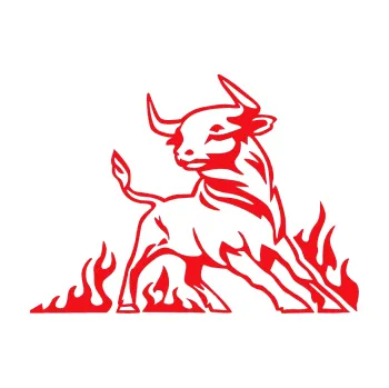 Samolepicí dekorace na vozidlo Animal flames 062 pravá býk (10 - červená) SAMOLEPKA NA AUTO, NÁLEPKA, FÓLIE, POLEP, TUNING, VLASTNÍ TEXT, TISK, AUTOSAMOLEPKY.cz, POLEPY, OBRÁZEK, LOGO, 3D STICKERS