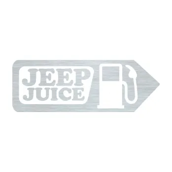 Polep vozidla SAMOLEPKA Jeep juice symbol tankování (61 - škrábaný hliník) NA AUTO, NÁLEPKA, FÓLIE, POLEP, TUNING, VLASTNÍ TEXT, TISK, AUTOSAMOLEPKY.cz, POLEPY, OBRÁZEK, LOGO, SAMOLEPKY