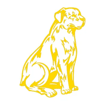 Polep vozidla SAMOLEPKA Pes 032 pravá (13 - jasně žlutá) NA AUTO, NÁLEPKA, FÓLIE, POLEP, TUNING, VLASTNÍ TEXT, TISK, AUTOSAMOLEPKY.cz, POLEPY, OBRÁZEK, LOGO, SAMOLEPKY