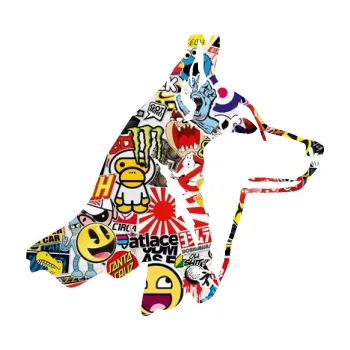 Polep vozidla Pes 096 pravá Husky (83 - Sticker bomb) SAMOLEPKA NA AUTO, NÁLEPKA, FÓLIE, POLEP, TUNING, VLASTNÍ TEXT, TISK, AUTOSAMOLEPKY.cz, POLEPY, OBRÁZEK, LOGO, 3D STICKERS