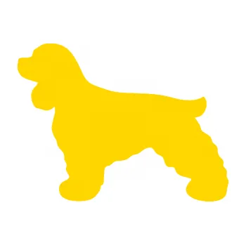 Polep vozidla SAMOLEPKA Pes 109 levá Kokršpaněl (13 - jasně žlutá) NA AUTO, NÁLEPKA, FÓLIE, POLEP, TUNING, VLASTNÍ TEXT, TISK, AUTOSAMOLEPKY.cz, POLEPY, OBRÁZEK, LOGO, SAMOLEPKY