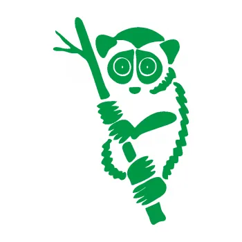 Samolepící dekorace Opice 004 levá lemur na stromě (12 - zelená) SAMOLEPKA NA AUTO, NÁLEPKA, FÓLIE, POLEP, TUNING, VLASTNÍ TEXT, TISK, AUTOSAMOLEPKY.cz, POLEPY, OBRÁZEK, LOGO, 3D STICKERS