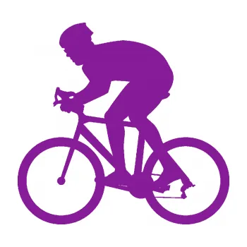Polep vozidla SAMOLEPKA Cyklista 008 levá (14 - fialová) NA AUTO, NÁLEPKA, FÓLIE, POLEP, TUNING, VLASTNÍ TEXT, TISK, AUTOSAMOLEPKY.cz, POLEPY, OBRÁZEK, LOGO, SAMOLEPKY