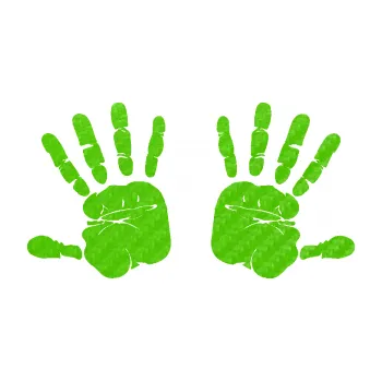 Samolepící dekorace SAMOLEPKA Otisk rukou 002 (58 - 3D karbon zelený kawasaki) NA AUTO, NÁLEPKA, FÓLIE, POLEP, TUNING, VLASTNÍ TEXT, TISK, AUTOSAMOLEPKY.cz, POLEPY, OBRÁZEK, LOGO, SAMOLEPKY