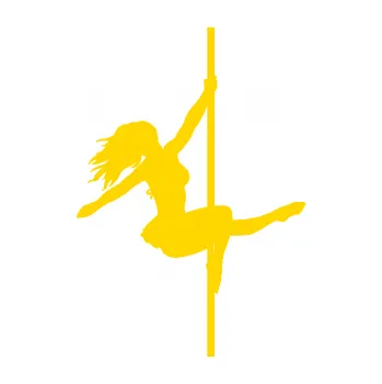 Samolepicí dekorace na vozidlo Pole dance 001 pravá tanec na tyči (13 - jasně žlutá) SAMOLEPKA NA AUTO, NÁLEPKA, FÓLIE, POLEP, TUNING, VLASTNÍ TEXT, TISK, AUTOSAMOLEPKY.cz, POLEPY, OBRÁZEK, LOGO, 3D STICKERS
