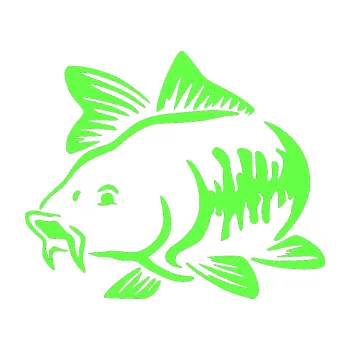 Polep vozidla SAMOLEPKA Kapr 001 levá (71 - Fluorescentní zelená) NA AUTO, NÁLEPKA, FÓLIE, POLEP, TUNING, VLASTNÍ TEXT, TISK, AUTOSAMOLEPKY.cz, POLEPY, OBRÁZEK, LOGO, SAMOLEPKY