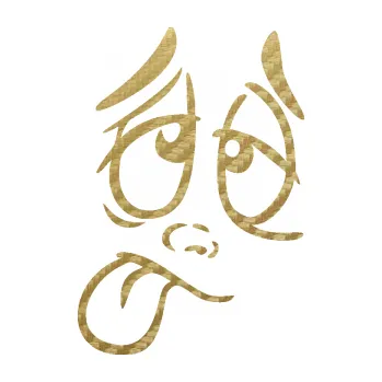 Samolepící dekorace SAMOLEPKA Obličej 006 levá unavený (59 - 3D karbon zlatý) NA AUTO, NÁLEPKA, FÓLIE, POLEP, TUNING, VLASTNÍ TEXT, TISK, AUTOSAMOLEPKY.cz, POLEPY, OBRÁZEK, LOGO, SAMOLEPKY